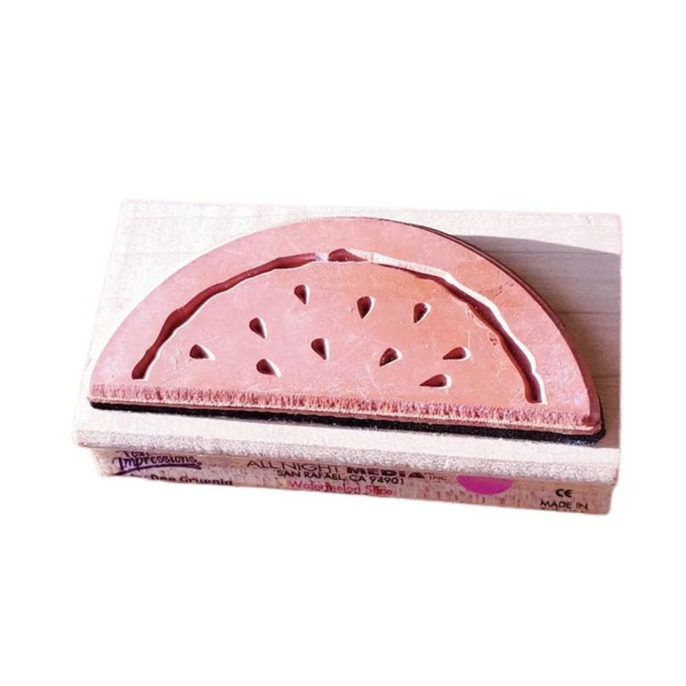 All Night Media Posh Impressions Watermelon Slice 550-G25 Wood Mounted Stamp